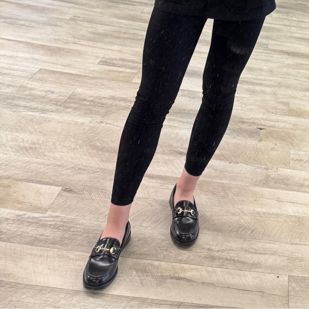 Black Loafers with Gold Accent - Picture 5 of 7